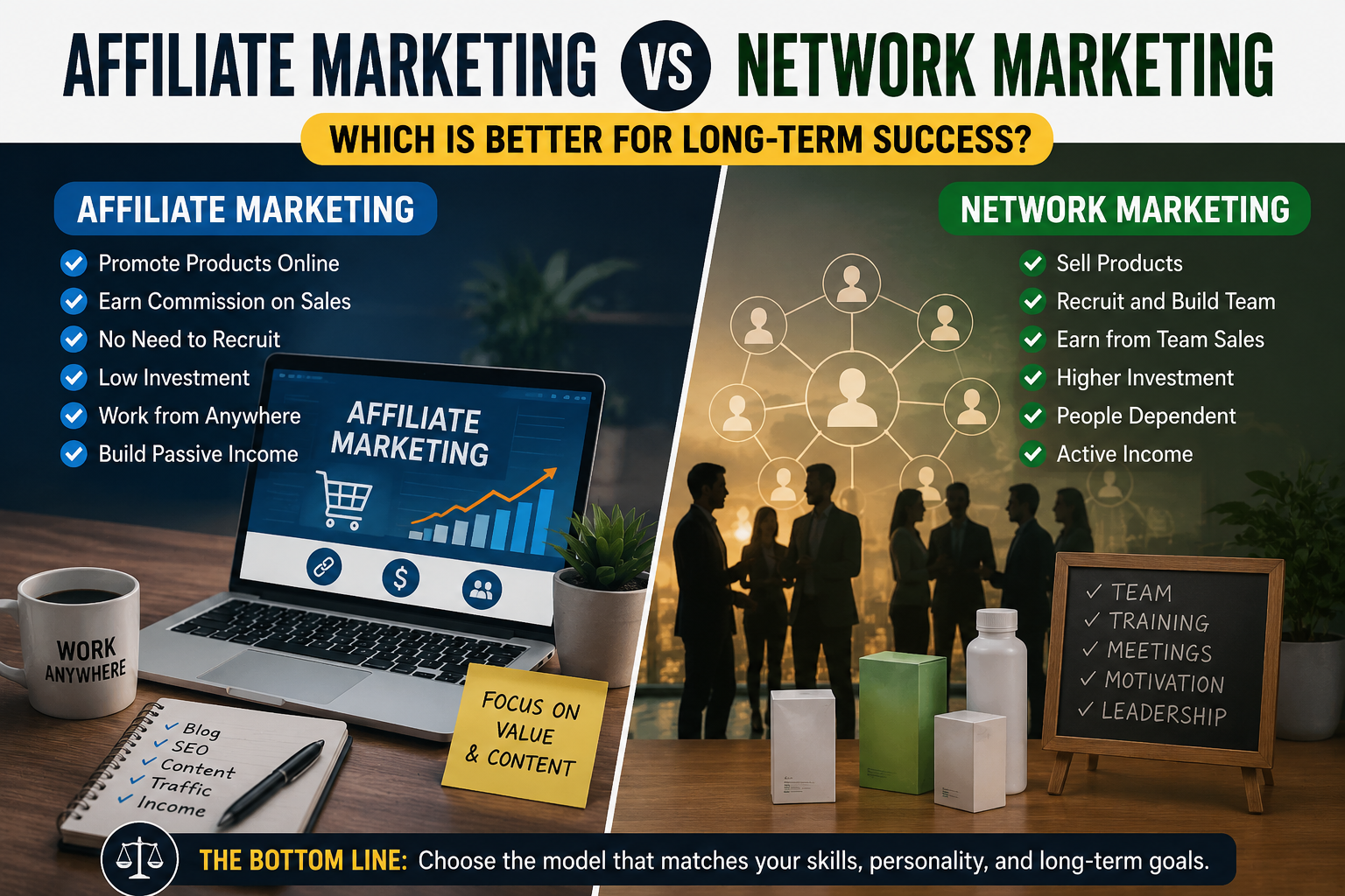 Affiliate Marketing vs Network Marketing: Which Is Better for Long-Term Success?